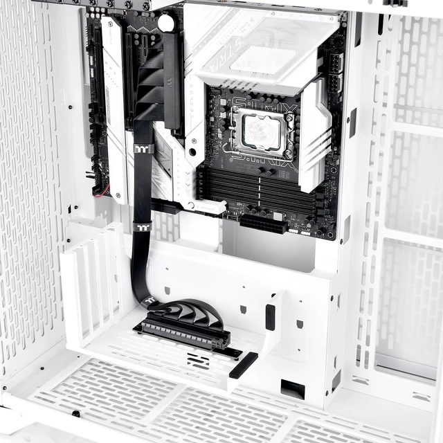 Alt view image 5 of 5 - Thermaltake PCIe 4.0 Dual 90°Degree Connectors Riser Cable; 16Gbps High-Speed Transmission; 400mm; EMI Shielding; AC-077-CO1OTN-C1; 3 Year Warranty