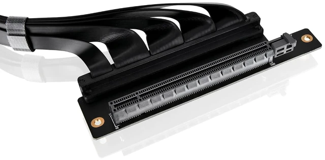 Alt view image 3 of 5 - Thermaltake PCIe 4.0 Dual 90°Degree Connectors Riser Cable; 16Gbps High-Speed Transmission; 400mm; EMI Shielding; AC-077-CO1OTN-C1; 3 Year Warranty