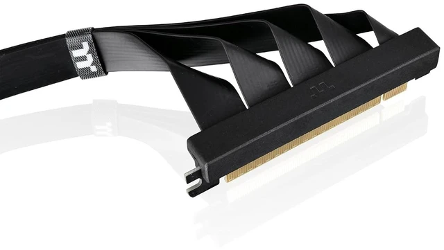 Alt view image 4 of 5 - Thermaltake PCIe 4.0 Dual 90°Degree Connectors Riser Cable; 16Gbps High-Speed Transmission; 400mm; EMI Shielding; AC-077-CO1OTN-C1; 3 Year Warranty