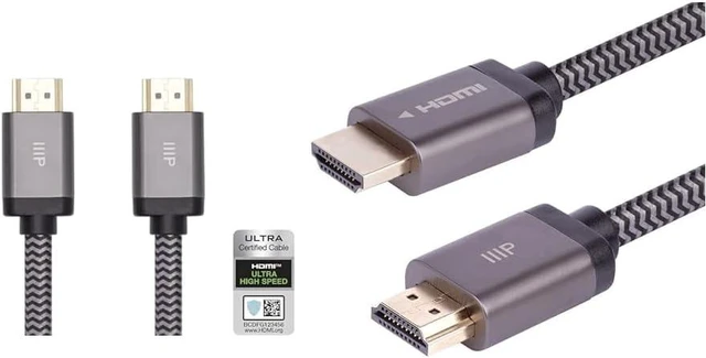 Main image of Monoprice 8K HDMI 2.1 Cable Bundle - 25ft & 15ft Lengths, 48Gbps, 8K@60Hz, 4K@120Hz, Dynamic HDR, eARC