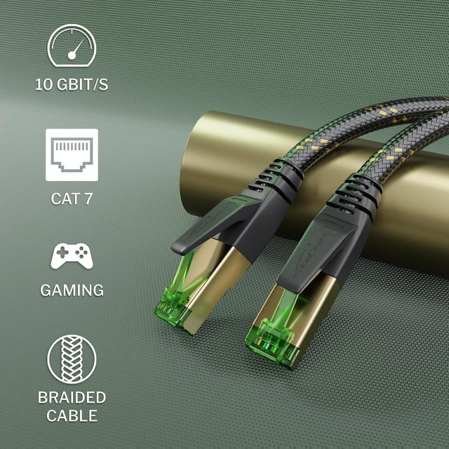 Alt view image 2 of 7 - KabelDirekt Cat 7 Ethernet Cable 10Gbps 25ft, Braided