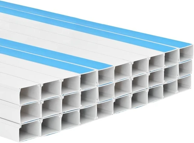 Alt view image 3 of 7 - vidaXL Cable Trunking Self-Adhesive 2.4"x1.6" 98.4'PVC