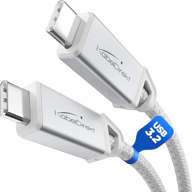 Main image of KabelDirekt USB C Cable All-in-One 6ft, White, 20Gbps, 240W