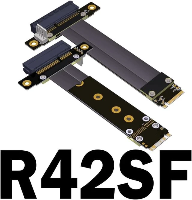 Alt view image 3 of 7 - JMT ADT-R42 Series PCI-E 4X to M.2 NGFF NVMe M Key 2280 Riser Card 32G/BPS PCIe 3.0 x4 High Speed M2 Key-M PCI-Express Extension Cable (R42SF 30CM)