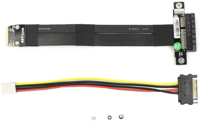 Alt view image 4 of 7 - JMT ADT-R42 Series PCI-E 4X to M.2 NGFF NVMe M Key 2280 Riser Card 32G/BPS PCIe 3.0 x4 High Speed M2 Key-M PCI-Express Extension Cable (R42SF 30CM)