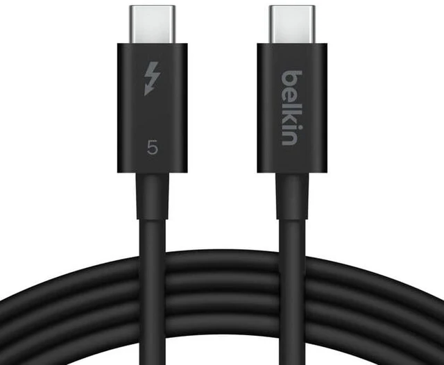 Main image of Belkin USB-C Thunderbolt 5 Cable, 240W Power Delivery, Bandwidth Boost up to 120Gbps, 3X Faster Data Transfer, 4K UHD Image Resolution, 1m USB C Cable, Intel Certified - Black