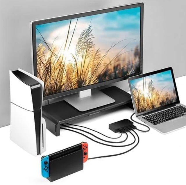 Alt view image 2 of 2 - INSIGNIA TV, Monitor & Display Adapters 4K Ultra HD, 60W Power Delivery, USB 3.0 5Gbps Compatible with MacBook, iPad, Chromebook, Windows Laptops (3-Port HDMI Switch)