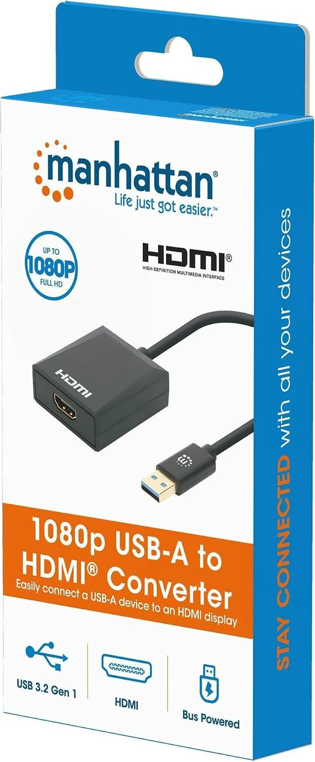 Alt view image 2 of 7 - Manhattan USB-A USB 3.1 Gen 1 to HDMI Adapter 1080p@60Hz