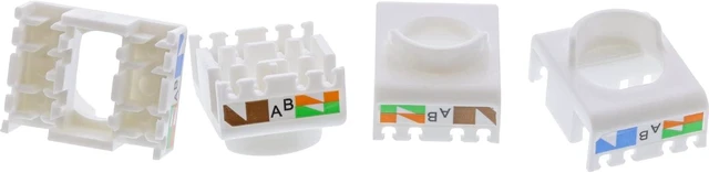 Alt view image 4 of 7 - InLine® Keystone RJ45 Socket Shielded Cat.6A Green Pack of 8