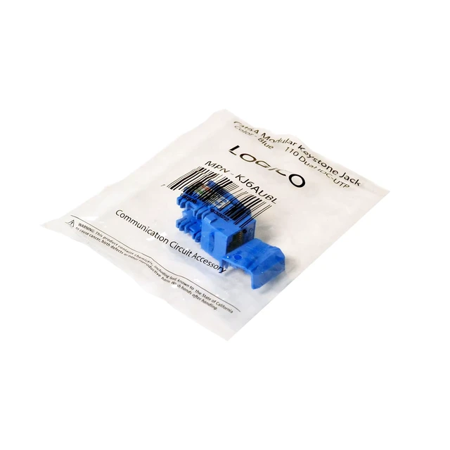 Alt view image 4 of 4 - Best 25 Pack Cat6a Keystone Jacks Blue with Dust Cap 22-26 AWG PCB Female RJ45 Connectors for Network Ethernet Wall Jack Insert
