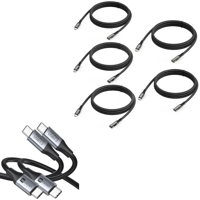 Main image of Short USB C Cable 2.6ft 2-Pack(8K/10Gbps/100W) Bundle USB C Extension Cable 6ft(8K/10Gbps/100W) for PC, Monitor, Carplay,Phone,Arzopa, KKY, SSD,Switch
