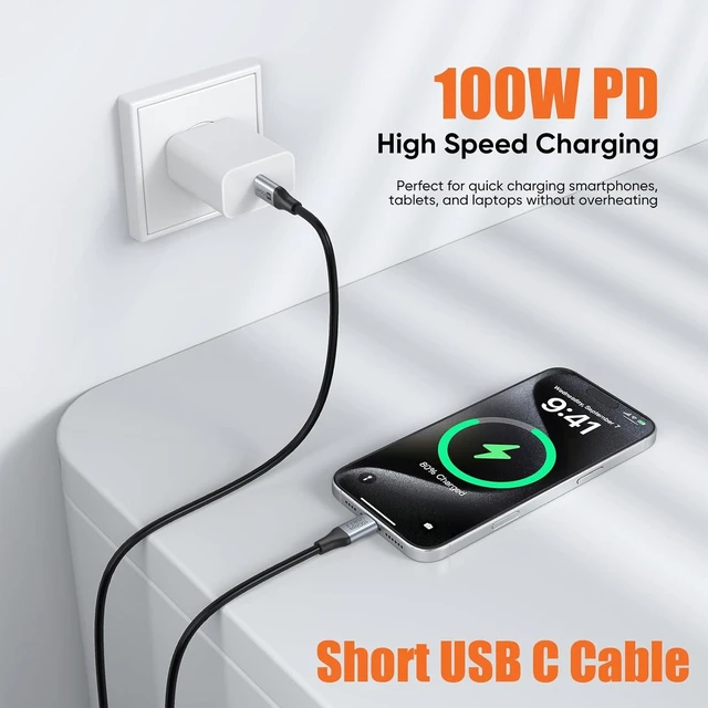 Alt view image 2 of 7 - Short USB C Cable 2.6ft 2-Pack(8K/10Gbps/100W) Bundle USB C Extension Cable 6ft(8K/10Gbps/100W) for PC, Monitor, Carplay,Phone,Arzopa, KKY, SSD,Switch