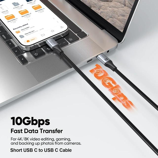 Alt view image 3 of 7 - Short USB C Cable 2.6ft 2-Pack(8K/10Gbps/100W) Bundle USB C Extension Cable 6ft(8K/10Gbps/100W) for PC, Monitor, Carplay,Phone,Arzopa, KKY, SSD,Switch