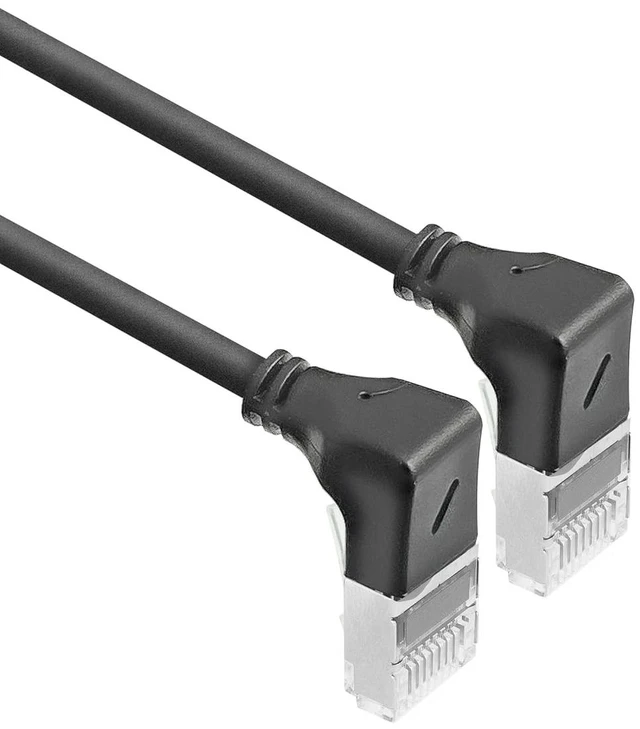Main image of ACT CAT6A Network Cable 90° Angled U/FTP LSZH LAN Cable Thin 3.6 mm Slimline, Flexible Ethernet Cable with RJ45 Connector, for Use in Data Centres, 1.5 Metres, Down DA5951