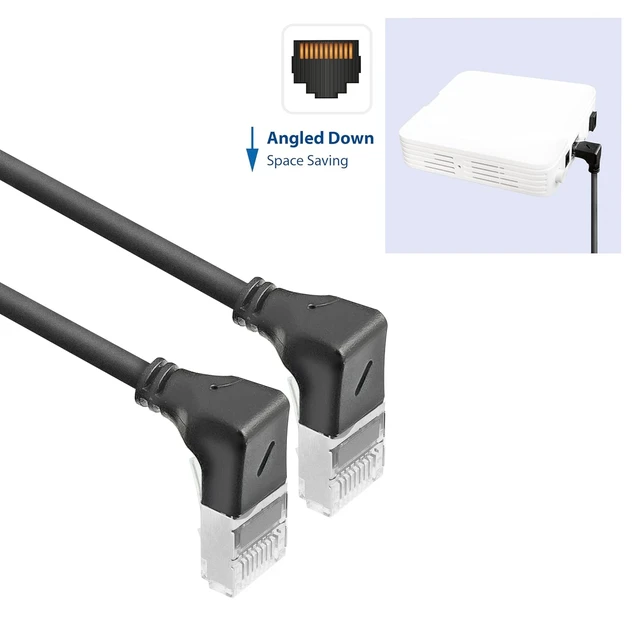 Alt view image 7 of 7 - ACT CAT6A Network Cable 90° Angled U/FTP LSZH LAN Cable Thin 3.6 mm Slimline, Flexible Ethernet Cable with RJ45 Connector, for Use in Data Centres, 1.5 Metres, Down DA5951