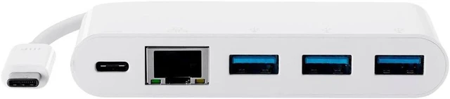 Alt view image 4 of 5 - Monoprice USB-C Multiport Adapter - RJ45, USB-A and USB-C Ports, Mirror Display, Up To 1080p @ 60hz, White - Select Series