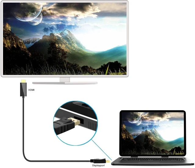 Alt view image 7 of 7 - Techly DisplayPort/HDMI Connection Cable 1.00 m ICOC-DSP-H12-010 Black [1x DisplayPort Male - 1x