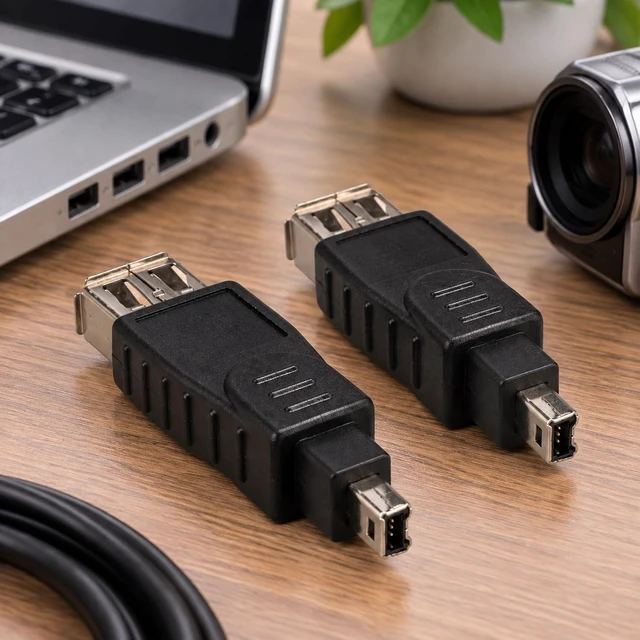 Alt view image 3 of 5 - SANOXY Cables and Adapters; 4 Pack of IEEE 1394a FireWire 6-pin Female to 4-pin Male Adapter