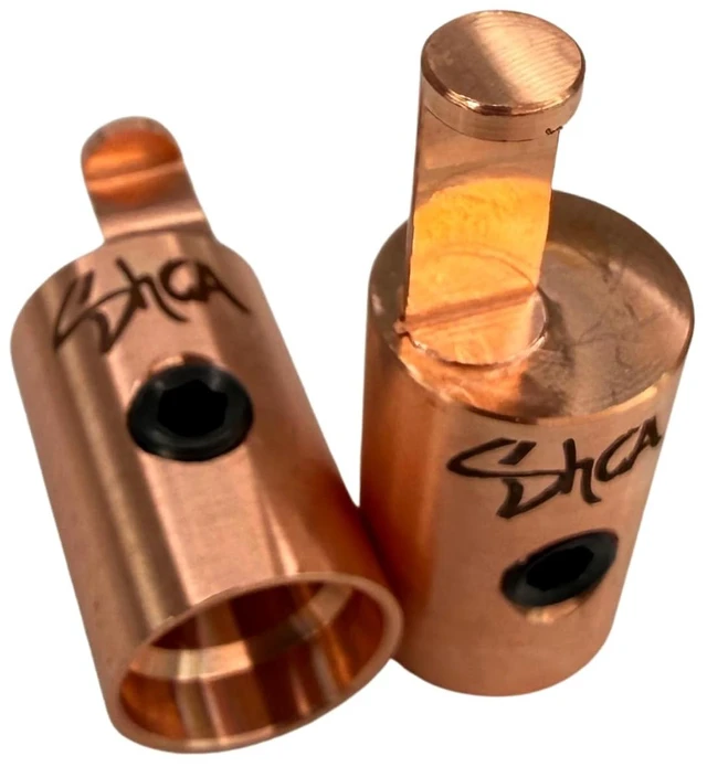 Main image of Sky High Car Audio 1/0 to 4 Gauge Amplifier Input Reducers Aluminum or Copper Amp Input Adapters with Set Screw Wire Retention Sold as Pair (Copper)
