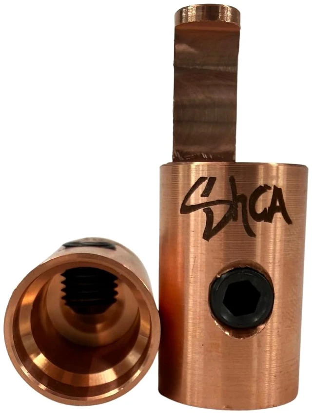 Alt view image 5 of 7 - Sky High Car Audio 1/0 to 4 Gauge Amplifier Input Reducers Aluminum or Copper Amp Input Adapters with Set Screw Wire Retention Sold as Pair (Copper)