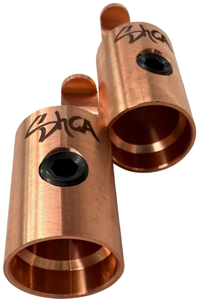 Alt view image 7 of 7 - Sky High Car Audio 1/0 to 4 Gauge Amplifier Input Reducers Aluminum or Copper Amp Input Adapters with Set Screw Wire Retention Sold as Pair (Copper)