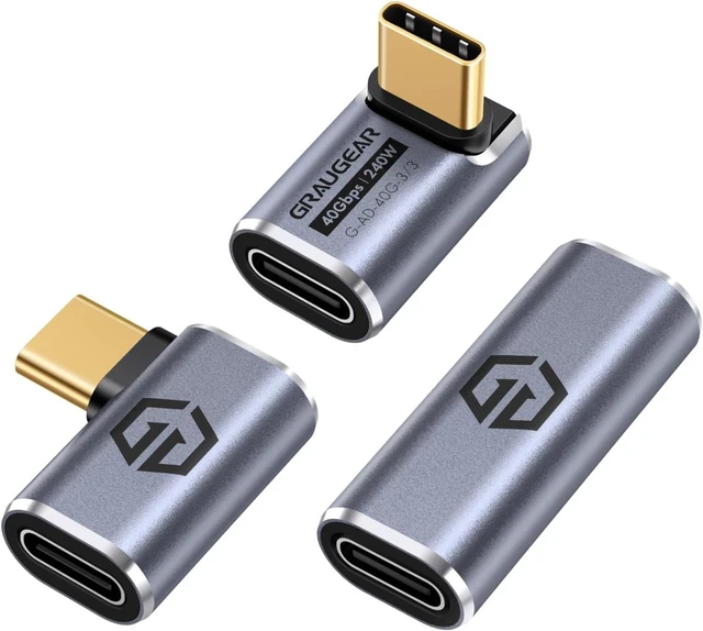 Main image of GRAUGEAR USB-C Coupler, Pack of 3, Lightning Fast 40 Gbps Data Transfer, USB 4.0, Dual-Sided USB-C Transmission, Universal Compatibility, USB C to USB C Adapter