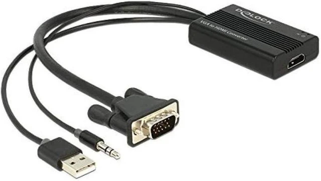Main image of Delock VGA to HDMI Adapter with Audio Connect Laptop/PC to a TV/Projector
