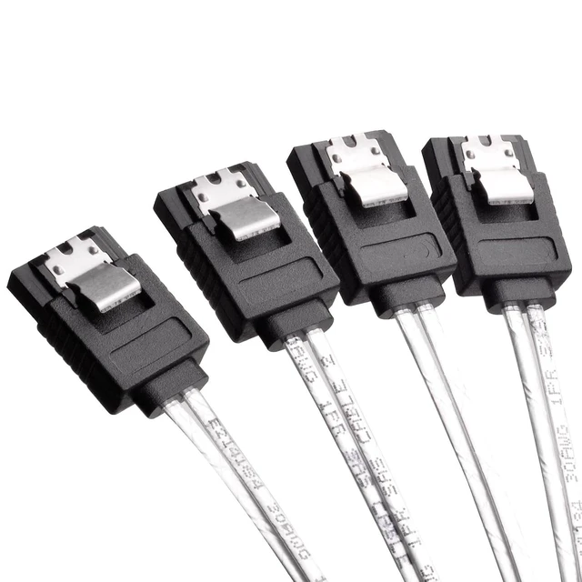 Alt view image 5 of 7 - Silverstone SST-CPS03 - Internal Mini SAS SFF8087 36pin to 4 SATA 7pin Thick Shielded Cable (with Sideband), Mini SAS Host/Controller to 4 SATA Target/Backplane, 0.5M