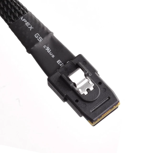 Alt view image 6 of 7 - Silverstone SST-CPS03 - Internal Mini SAS SFF8087 36pin to 4 SATA 7pin Thick Shielded Cable (with Sideband), Mini SAS Host/Controller to 4 SATA Target/Backplane, 0.5M