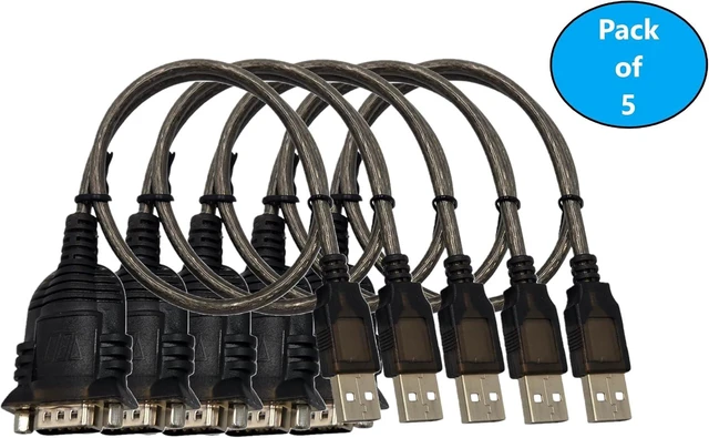 Alt view image 2 of 5 - MICRO CONNECTORS USB 2.0 A-Male to DB9-Male Serial Adapter 5-Pack
