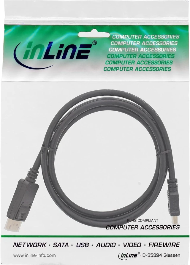 Alt view image 2 of 3 - InLine 17184 DisplayPort to HDMI Converter Cable 1.5 m Black