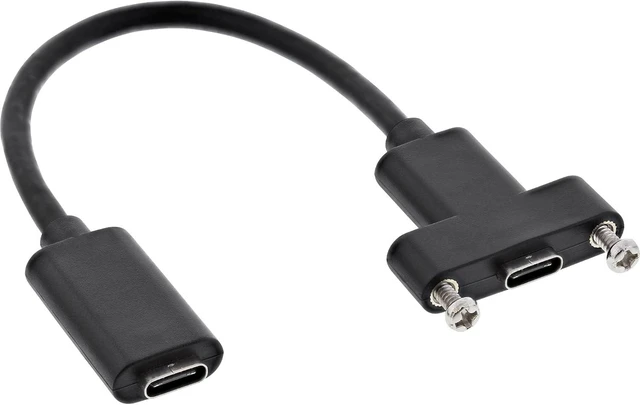 Main image of InLine 33441H USB 3.1 Adaptor Cable C to C Panel Jack, 0.2 m Black