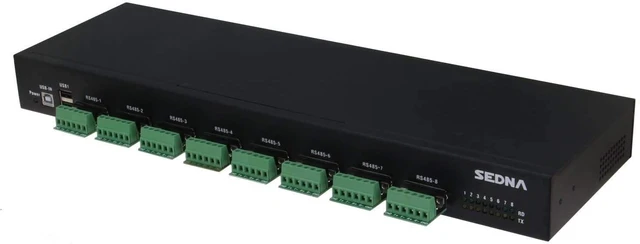 Alt view image 2 of 5 - SEDNA - USB to 8 Port Serial Hub with 2 USB 2.0 Port - Com Port Retention - 1U 19 Inch Rack Mount