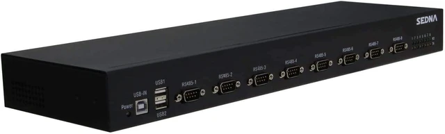 Alt view image 4 of 5 - SEDNA - USB to 8 Port Serial Hub with 2 USB 2.0 Port - Com Port Retention - 1U 19 Inch Rack Mount