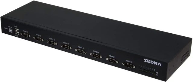 Alt view image 5 of 5 - SEDNA - USB to 8 Port Serial Hub with 2 USB 2.0 Port - Com Port Retention - 1U 19 Inch Rack Mount