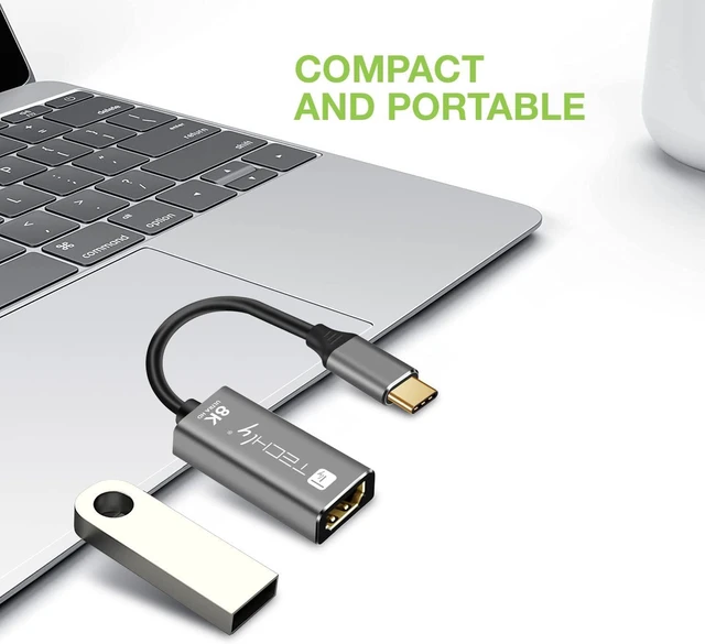 Alt view image 3 of 7 - Techly adaptor USB-C at HDMI 2.1 0.15m