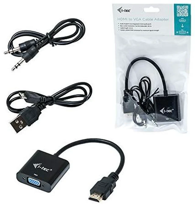 Alt view image 5 of 5 - i-tec Adapter HDMI VGA 1080p / 60Hz Black