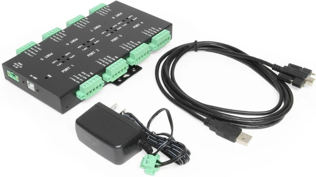 Alt view image 7 of 7 - Coolgear USB2 to 8-Port RS232-422-485 Serial TB Adapter