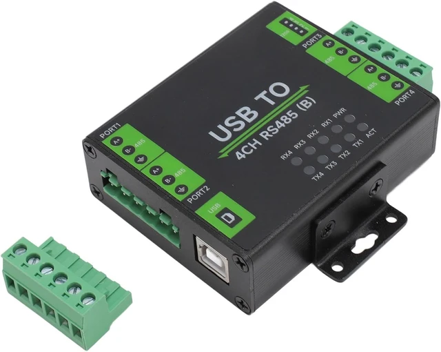 Alt view image 5 of 7 - USB to 4CH RS485 Converter Industrial Grade Isolated Adapter Aluminium Alloy Communication Module Hardware Auto Control Tool for 11 10 Linux OS X