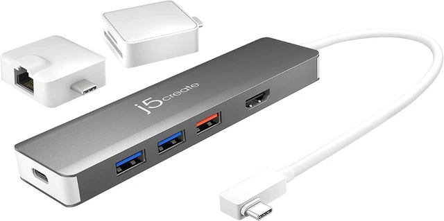 Alt view image 4 of 6 - J5Create USB-C Modular Multi-Adapter with 2 Detachable Kits - Featuring SuperSpeed+ USB 3.1 Gen 2 with Data Transfer speeds up to 10 Gbps, Windows/macOS/Chrome OS Compatible