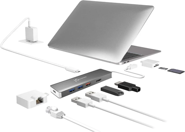Alt view image 3 of 6 - J5Create USB-C Modular Multi-Adapter with 2 Detachable Kits - Featuring SuperSpeed+ USB 3.1 Gen 2 with Data Transfer speeds up to 10 Gbps, Windows/macOS/Chrome OS Compatible