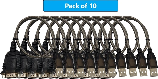 Alt view image 2 of 5 - MICRO CONNECTORS USB 2.0 A-Male to DB9-Male Serial Adapter 10-Pack