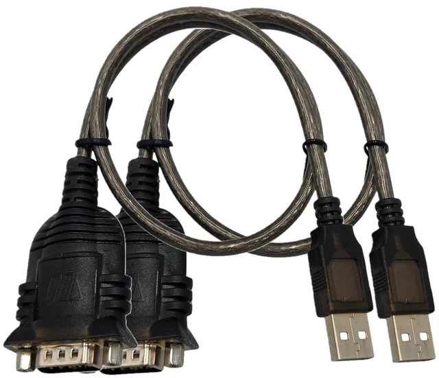 Main image of MICRO CONNECTORS USB 2.0 A-Male to DB9-Male Serial Adapter 2-Pack