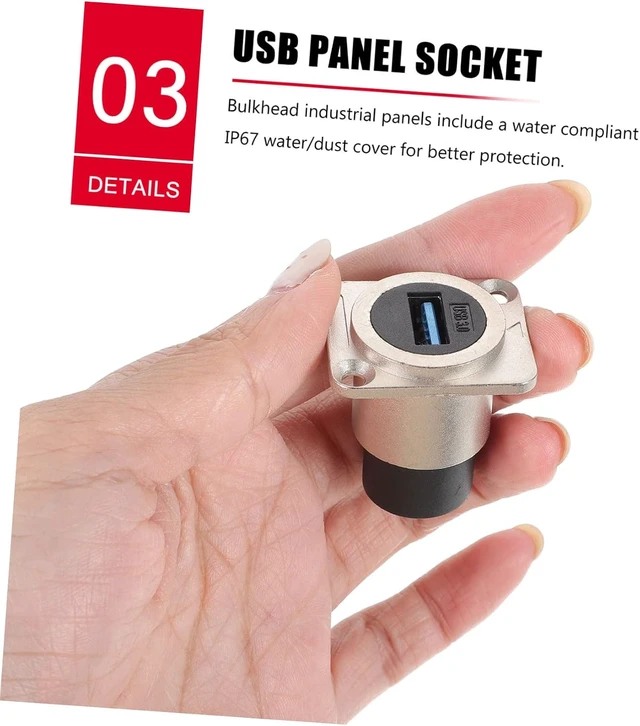 Alt view image 3 of 7 - OSALADI 10pcs USB Connector for Industrial Equipment USB Panel Mount Pass Through Adapter Data Transfer