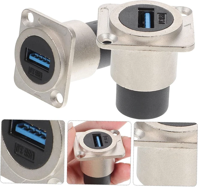 Alt view image 4 of 7 - OSALADI 10pcs USB Connector for Industrial Equipment USB Panel Mount Pass Through Adapter Data Transfer