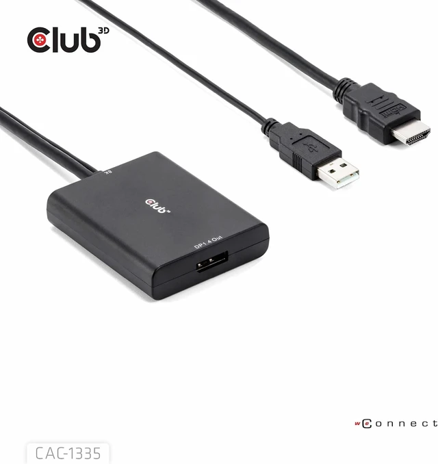 Alt view image 6 of 7 - Club 3D CAC-1335 HDMI+ Micro USB to DisplayPort 4K120Hz or 8K30Hz M/B Active Adapter