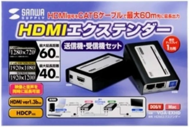 Alt view image 7 of 7 - Sanwa Supply VGA-EXHD HDMI Extender with Full HD/HDCP Support, 1080p, Up to 40m
