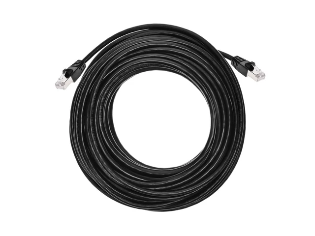 Alt view image 4 of 6 - Monoprice Cat6A 50ft Black Patch Cable Double Shielded (S/FTP) 26AWG 10G Pure Bare Copper Snagless RJ45 Fullboot Series Ethernet Cable