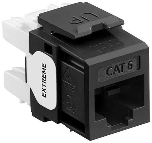 Alt view image 2 of 3 - Leviton Extreme 6+ QuickPort Connector, CAT 6, 25-Pack, 61110-BE6, Black