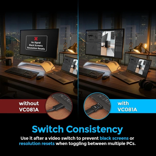 Alt view image 7 of 7 - ATEN VC081A True 4K HDMI EDID Emulator Adapter VC081A up to 3840 x 2160 @ 60Hz (4:4:4)